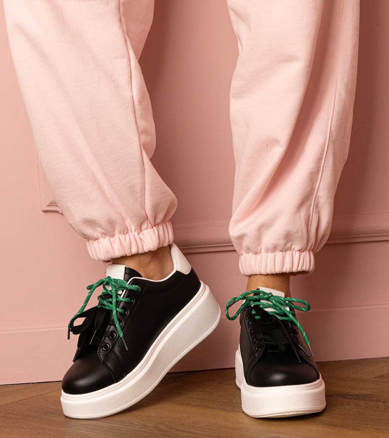 Gemre Adidași sport negri pe platformă Kler