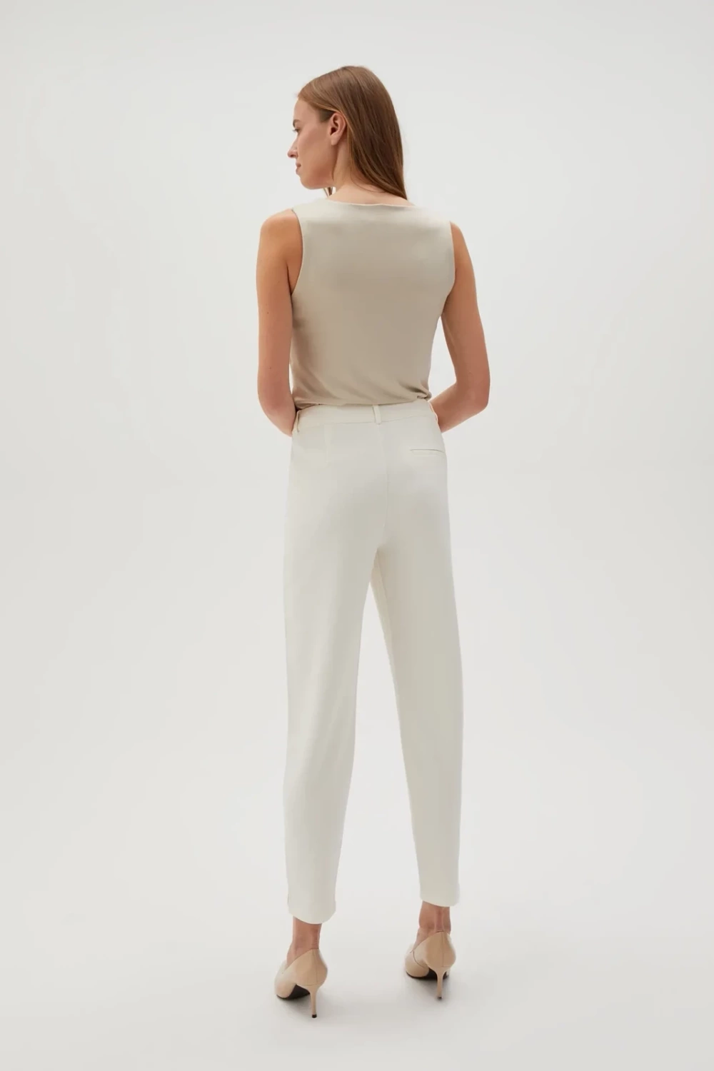 Marisse Women's Trousers L-Sp-4605 Off White
