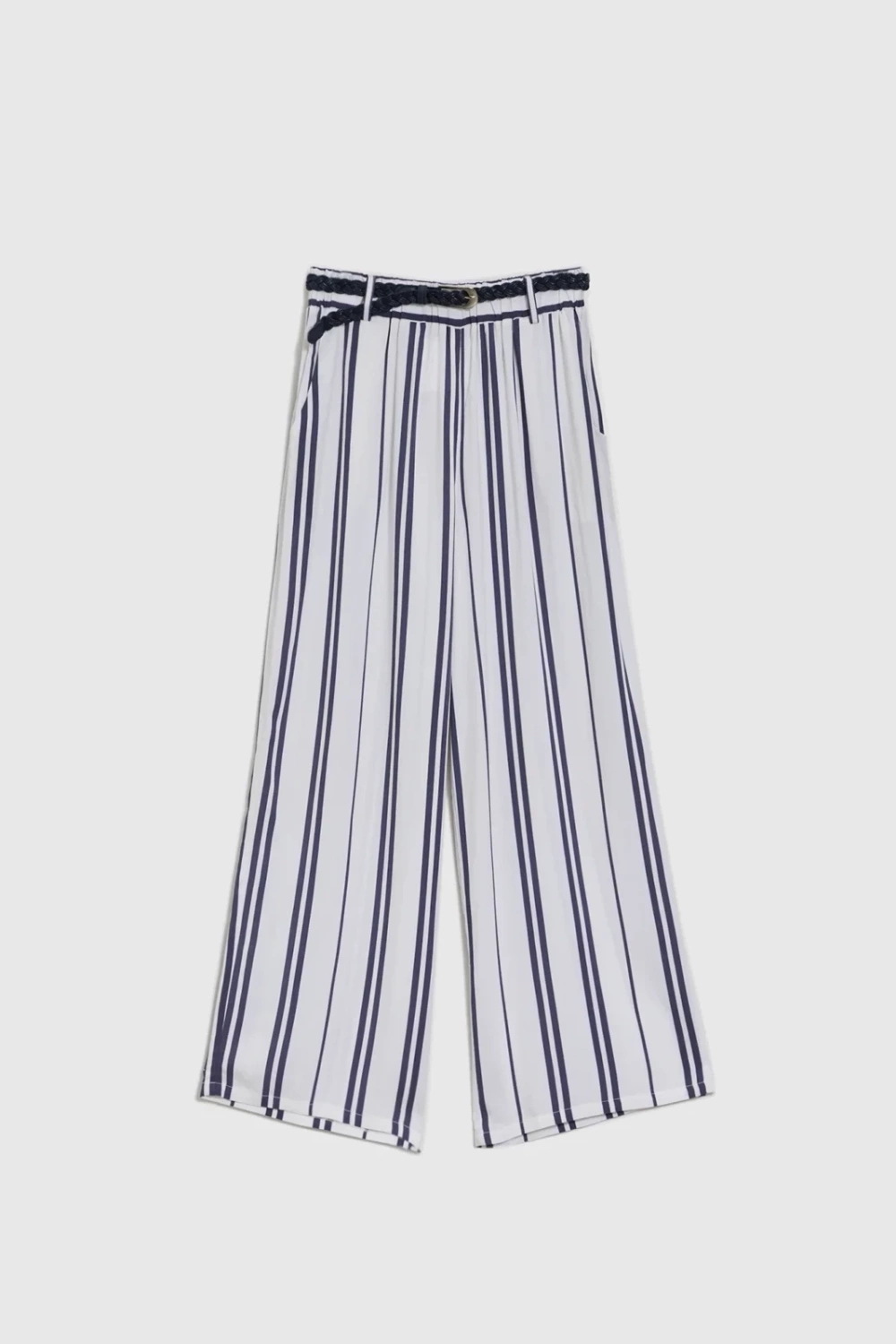Marisse White Striped Viscose Trousers