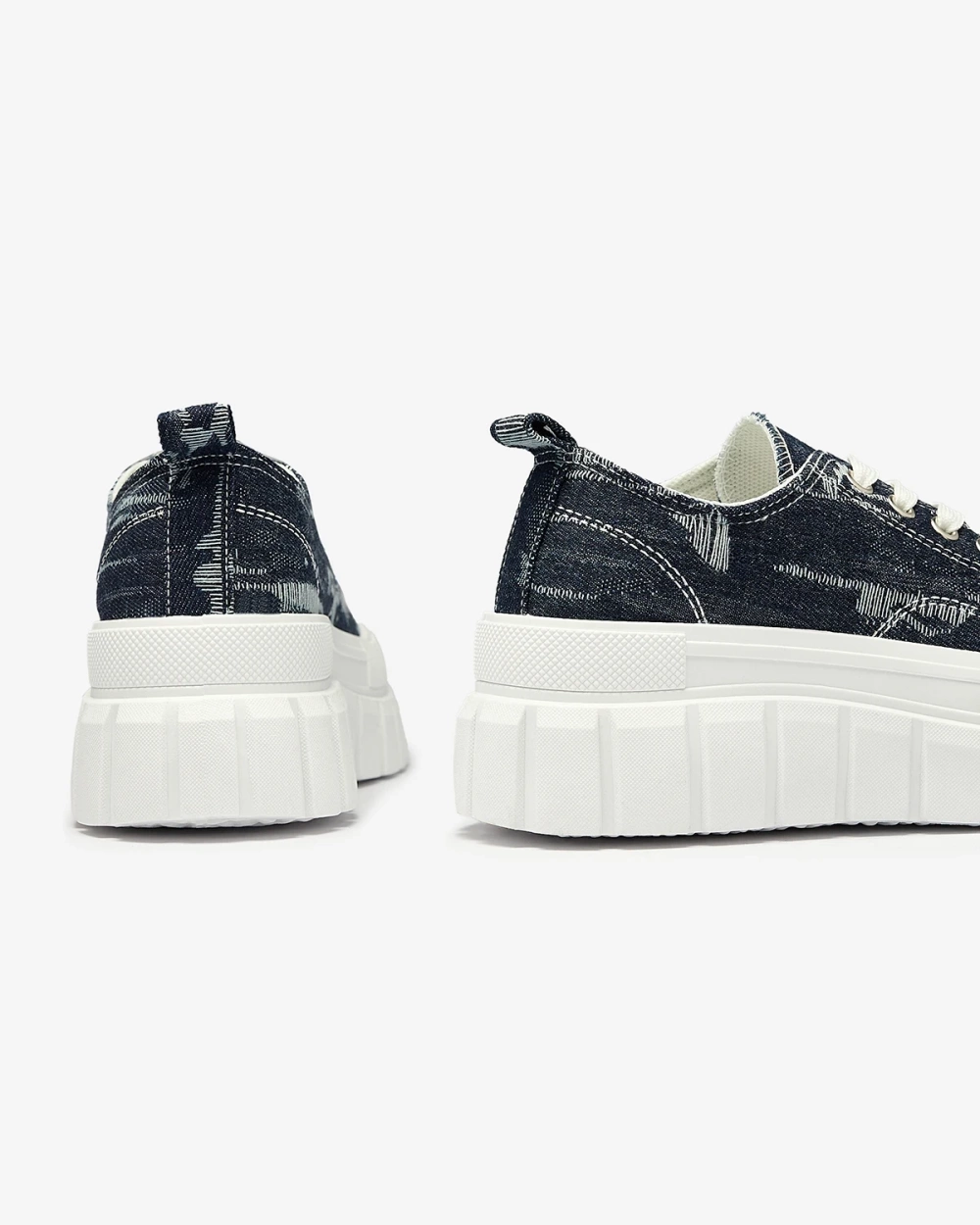 Resti Navy blue women's platform sneakers Deksif