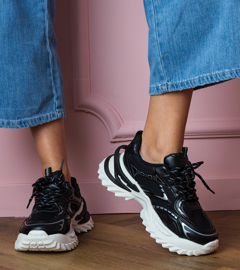 Gemre Adidași sport negri cu talpă groasă Lirana