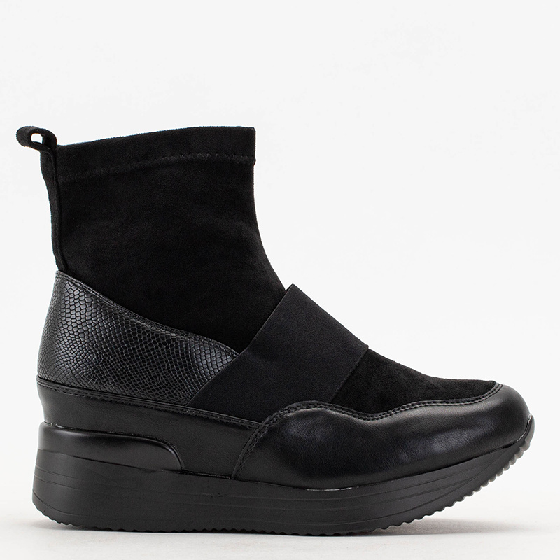 Resti Black women&#039;s slip-on boots with embossing Keleda - Footwear