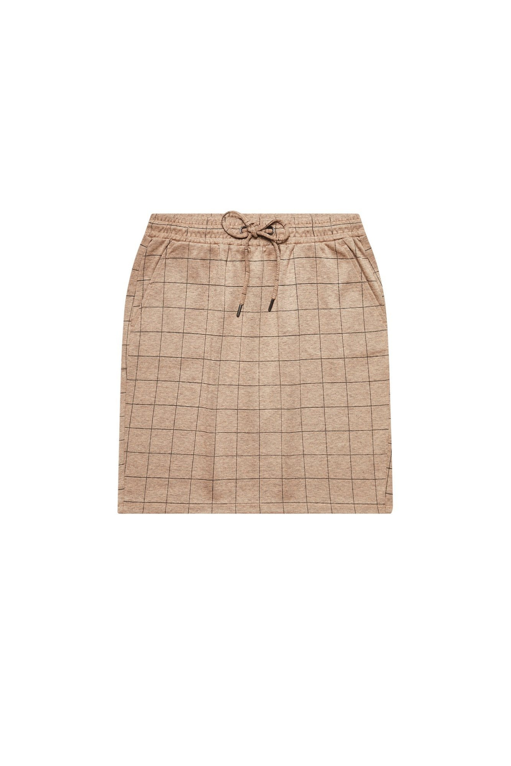 Marisse Checkered Pencil Skirt Z-Sc-3602 Caramel