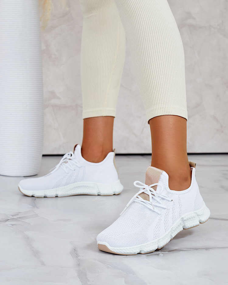 Resti White and beige women&#039;s sports shoes Baym - Footwear