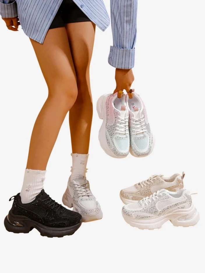 Resti Women's sports sneakers with rhinestones Bloss