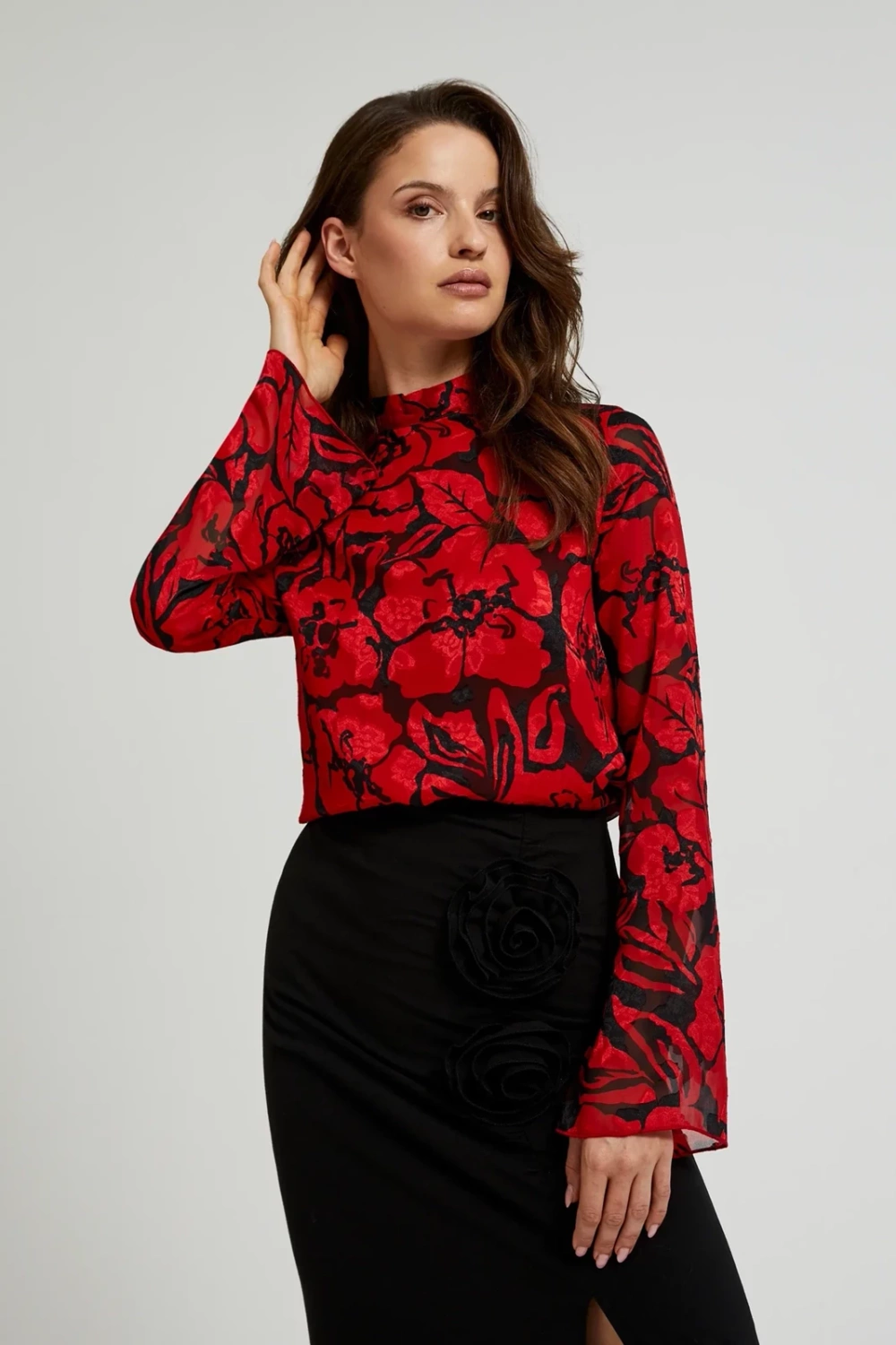 Marisse Women&#039;s Shirt Z-Ko-4543 Black_Red