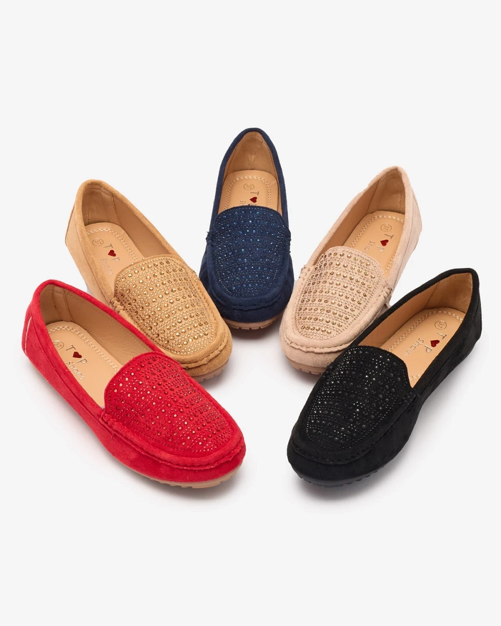 Resti Black women&#039;s moccasins with zircons Bretika - Footwear