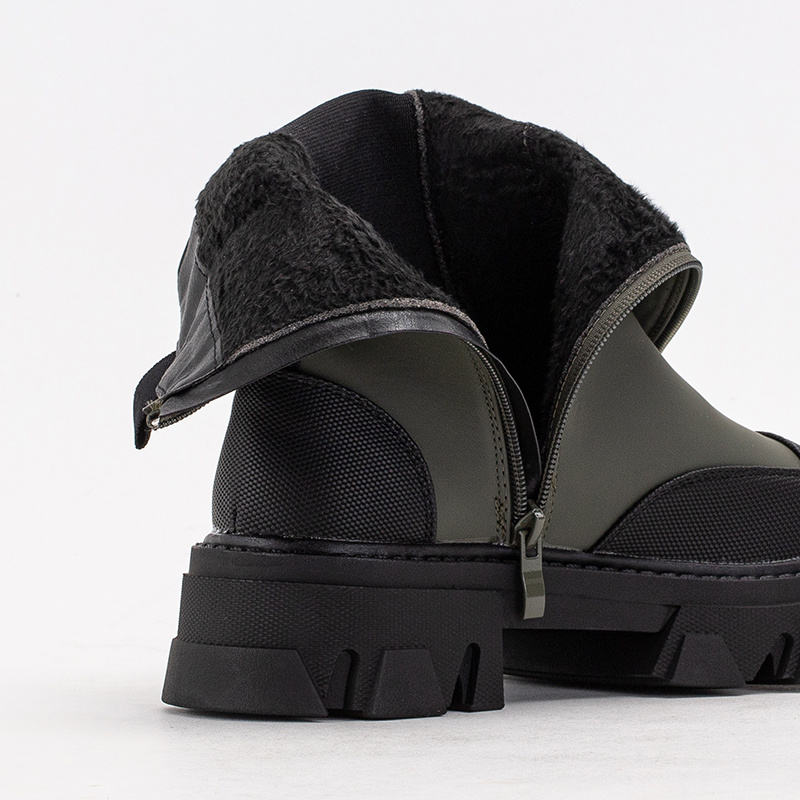 Resti Dark green women&#039;s boots on a solid sole Rosidi - Footwear