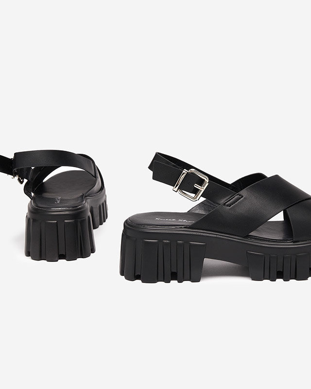 Resti Black women&#039;s sandals on a massive Otida sole - Footwear