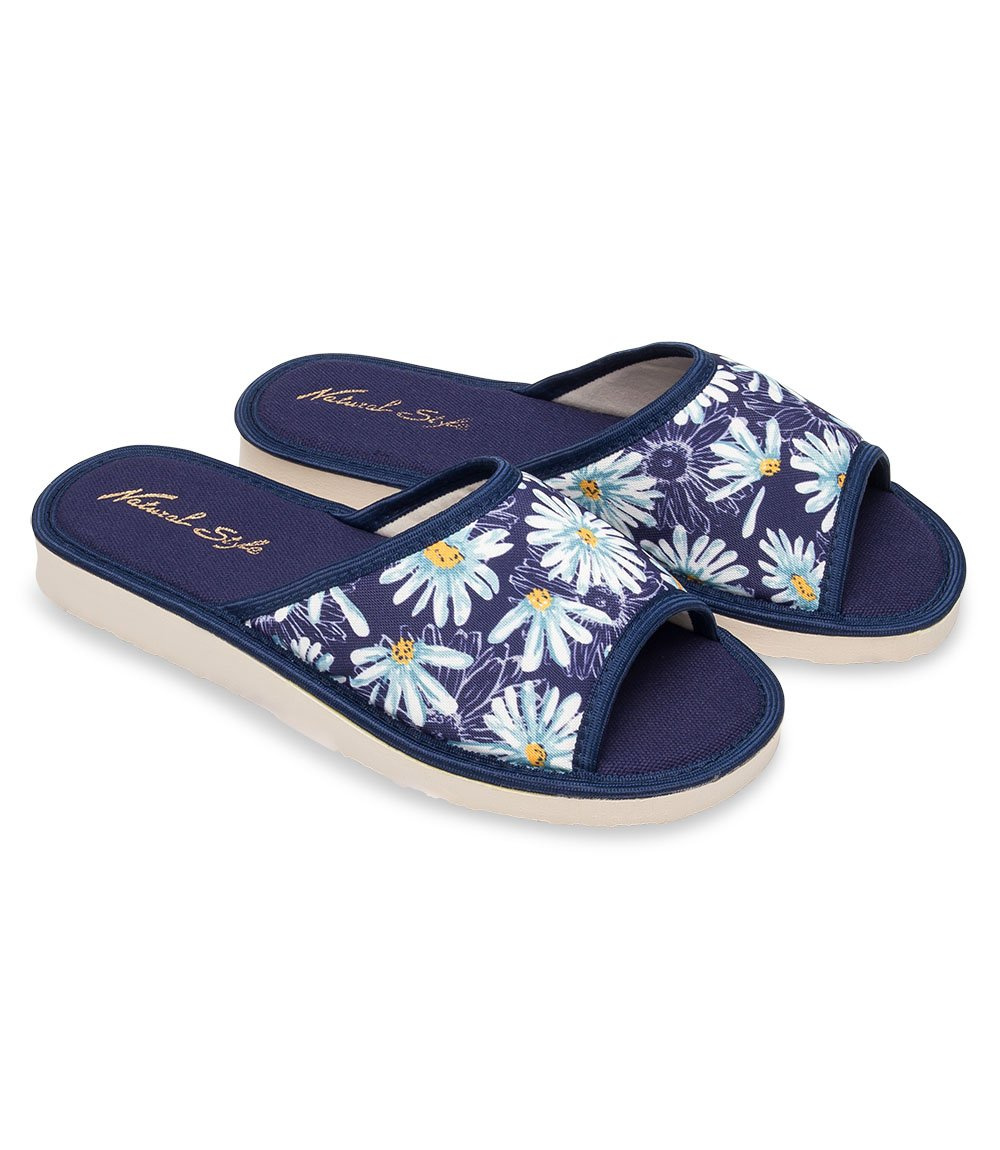 Dámske papuče Natural Style NS-018 modré kvety
