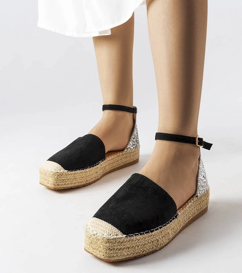 Gemre Espadrile negre cu inserție de sclipici Myasia
