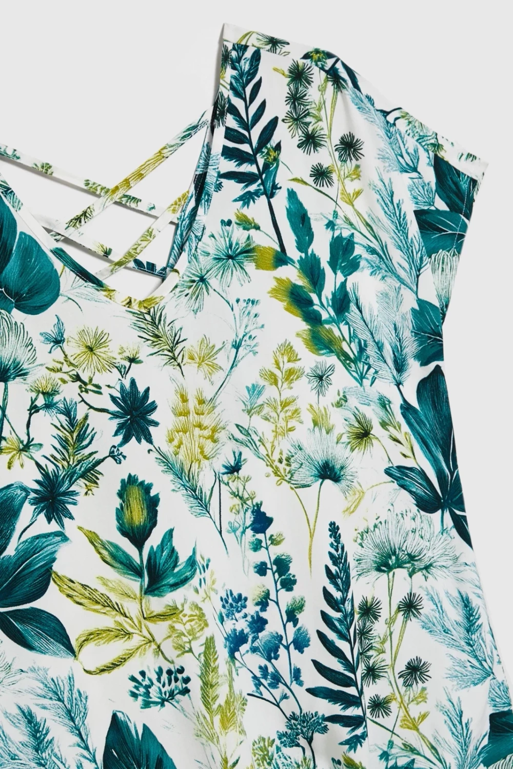 Marisse White Floral Pattern Shirt
