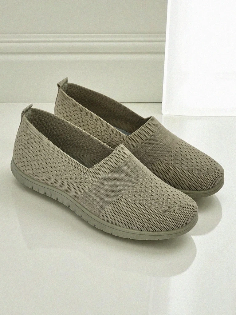 Resti Gaia Verde Women&#039;s Moccasins – Comfortable Green Fabric Flat Shoes