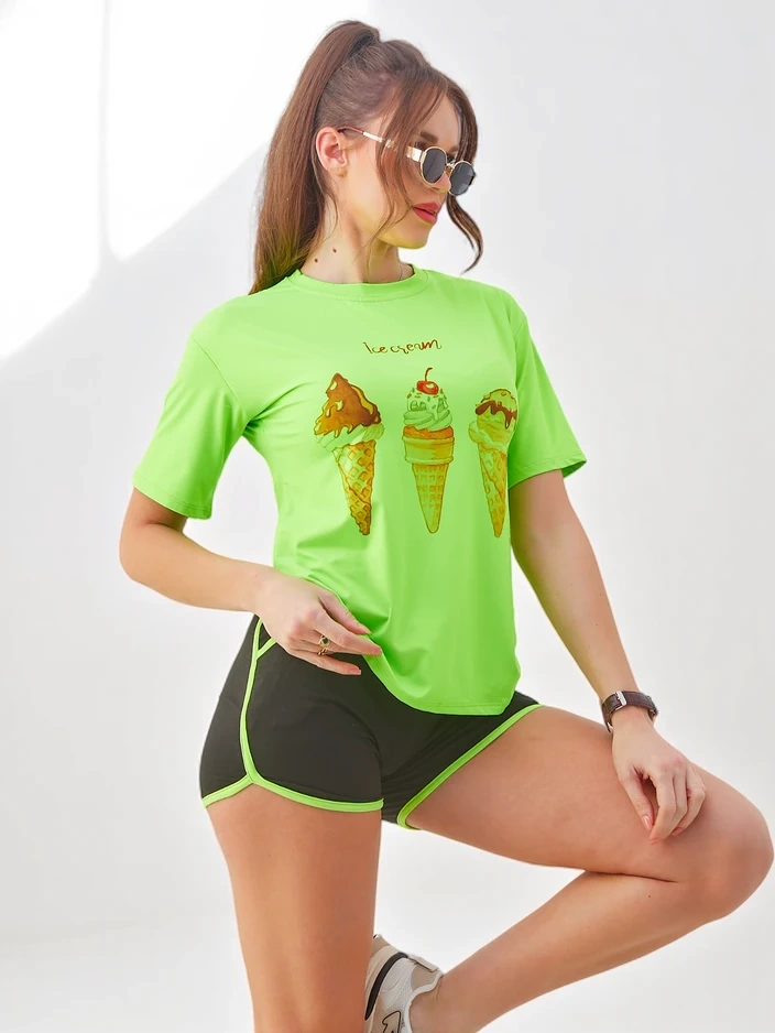 Resti Women's sports set with t-shirt and shorts Ice Cream