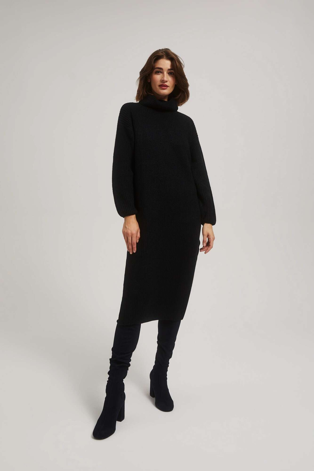 Marisse Black Turtleneck Sweater Dress