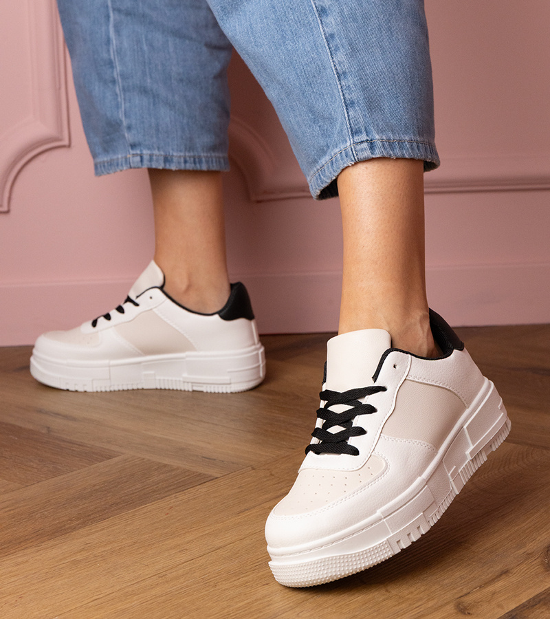 Gemre Adidași sport bej pe platformă Luneta