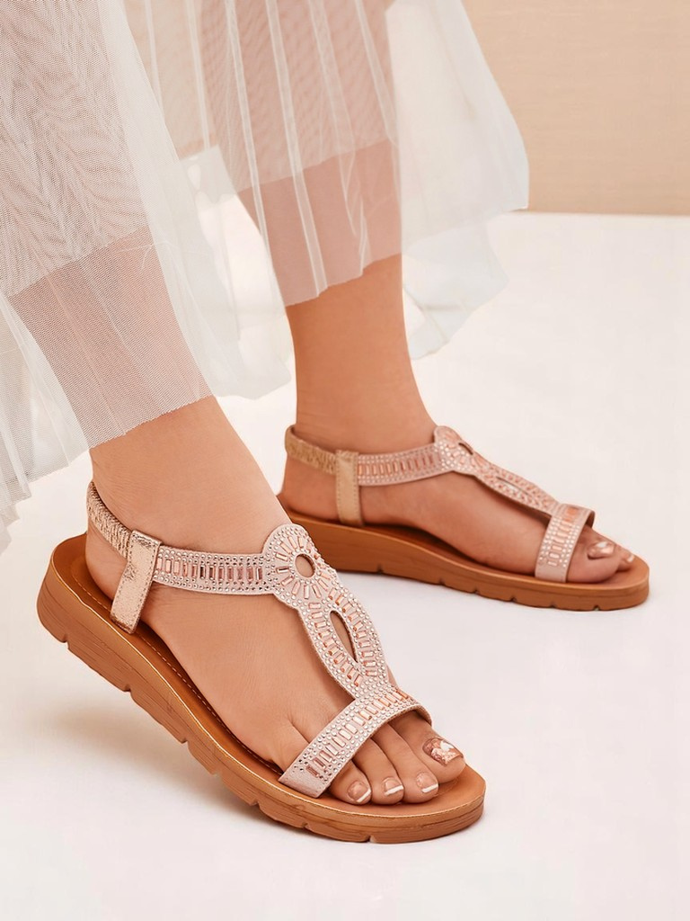 Resti Royal Fashion Women's Ava Shine sandals with decorative straps