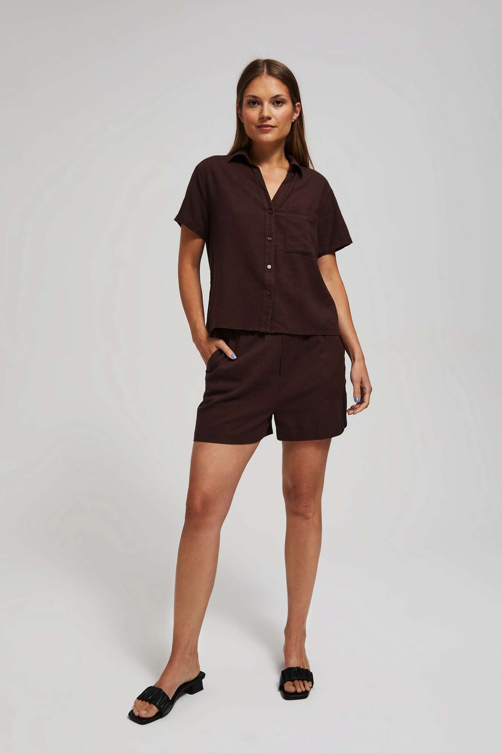Marisse Women&#039;s Shorts L-Sh-4012 D.Oak