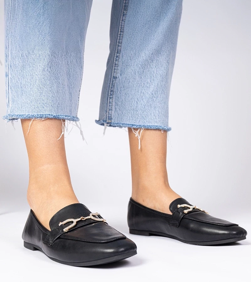 Gemre Pantofi eleganți negri cu pietre strălucitoare Banzao