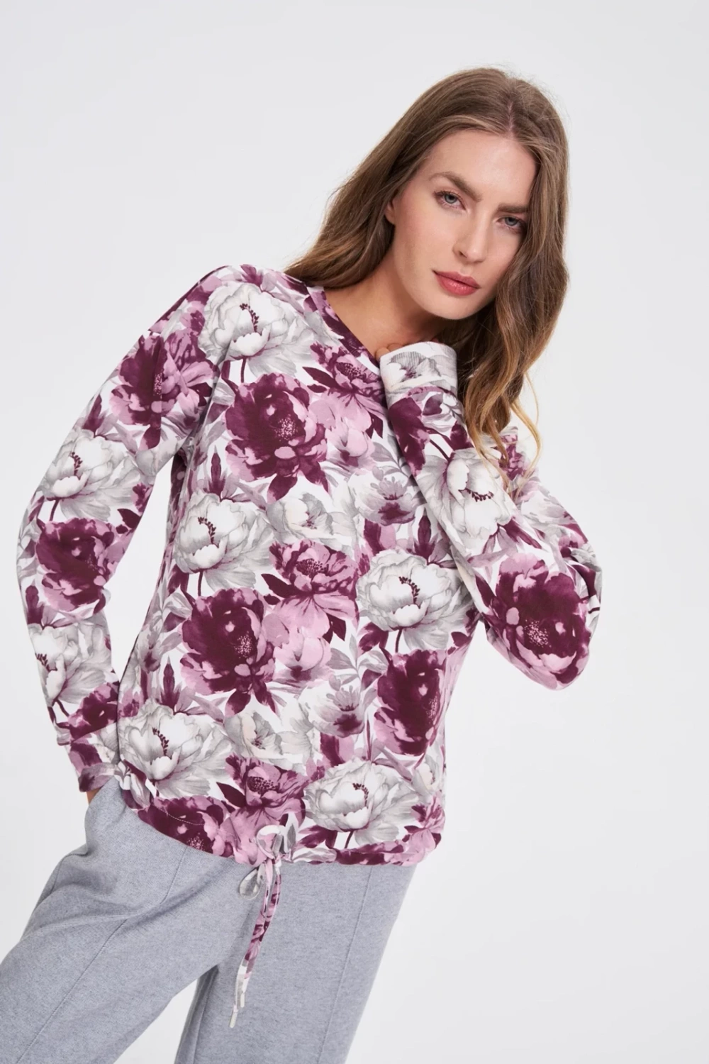 Marisse White Floral Sweatshirt