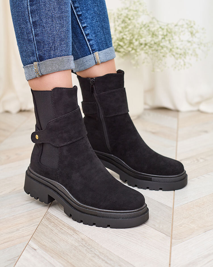 Resti Black women&#039;s boots with decorative strap Doasa
