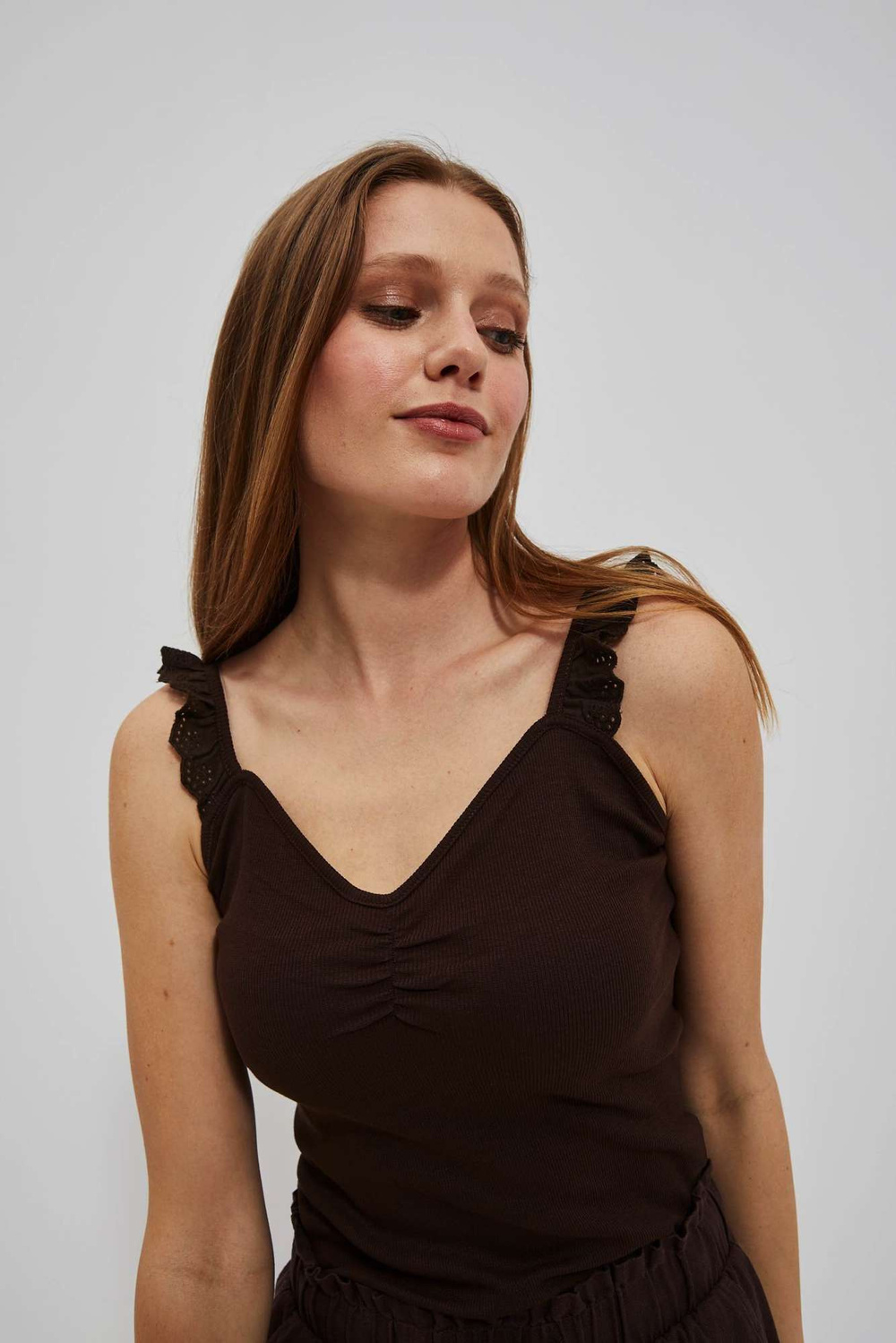 Marisse Women's T-Shirt L-Ts-4057 D.Oak