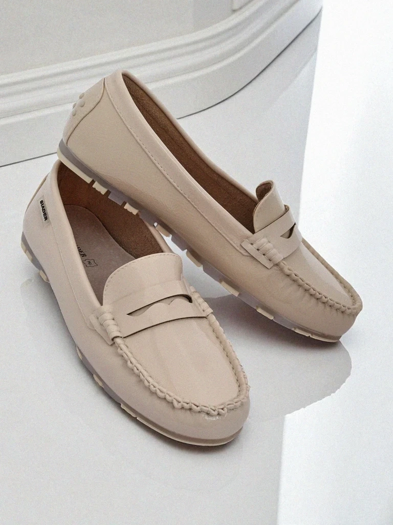 Resti Beige Kallista Women's Loafers - Premium Suede Ecological Leather