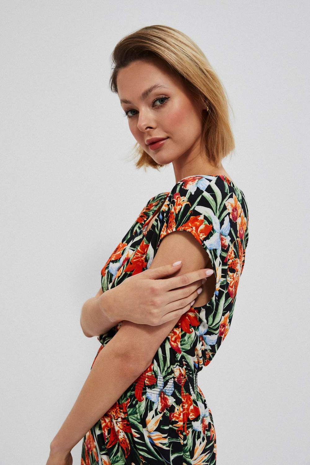 Marisse Floral Print Dress L-Su-3740 Palm