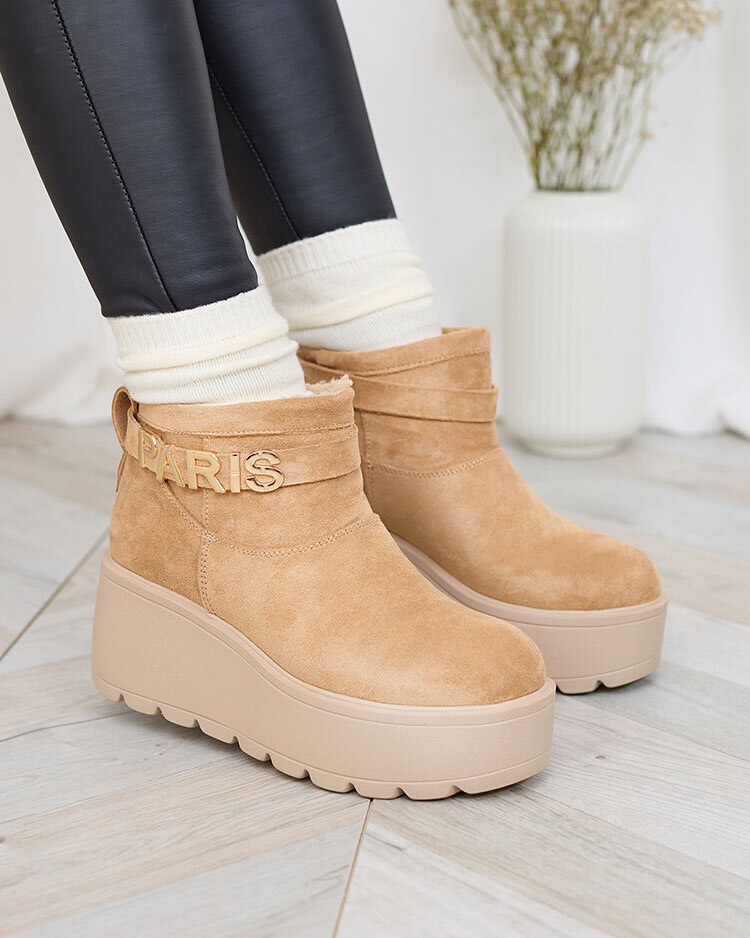 Resti Light brown women&#039;s shoes a&#039;la snow boots with ornament Parisela