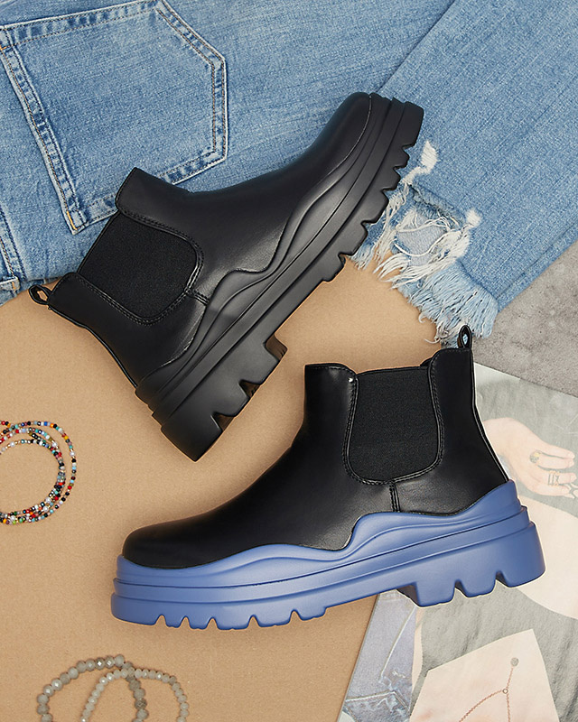 Resti Women&#039;s black slip-on boots on a thicker Beja sole - Footwear