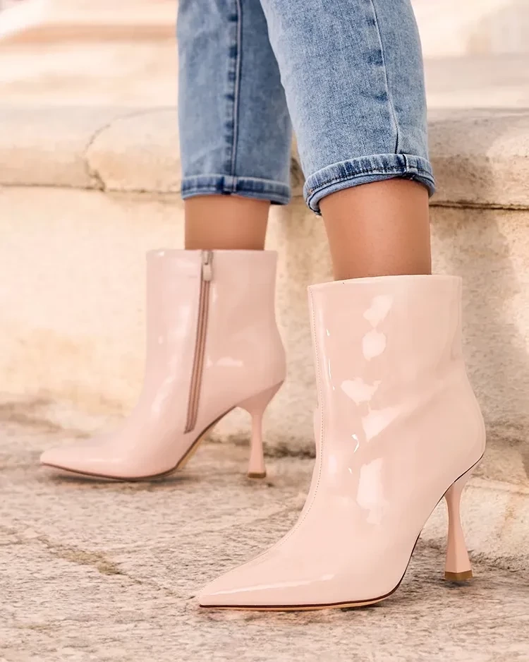 Resti Loori lacquered women&#039;s stiletto heeled boots
