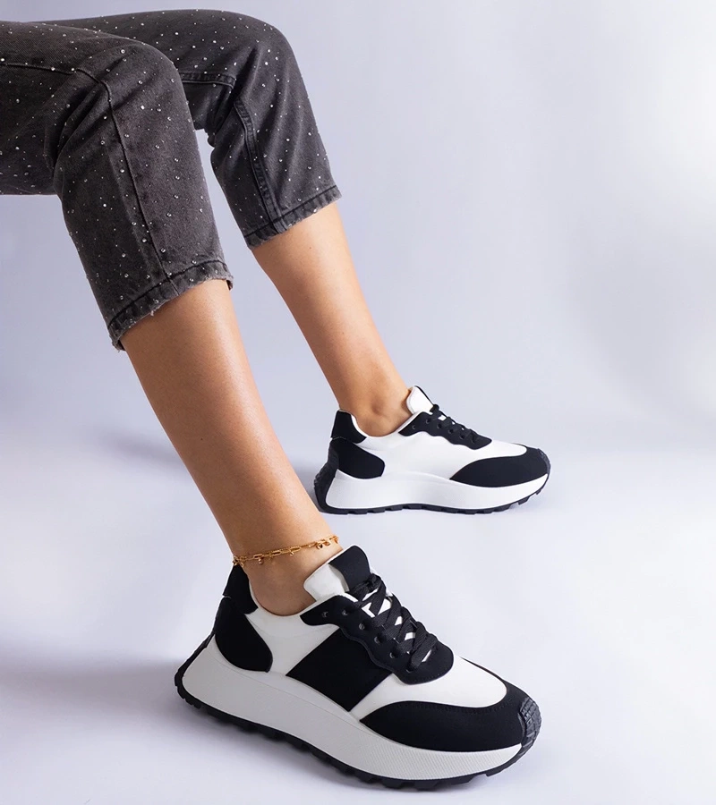 Gemre Adidași negri pe platformă Cremorna