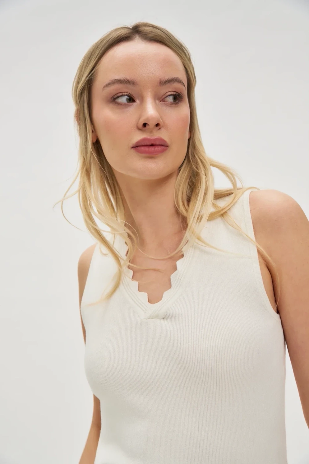 Marisse Womens T-Shirt L-Ts-4717 Off White