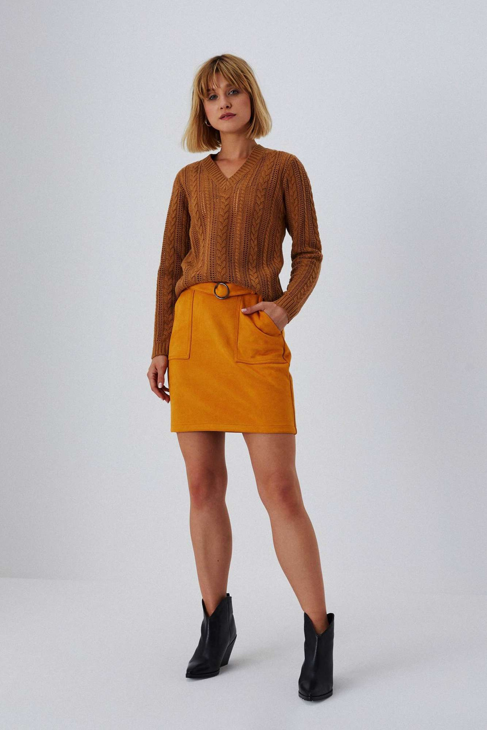 Marisse A-Line Skirt With Pockets Z-Sc-3614 Amber
