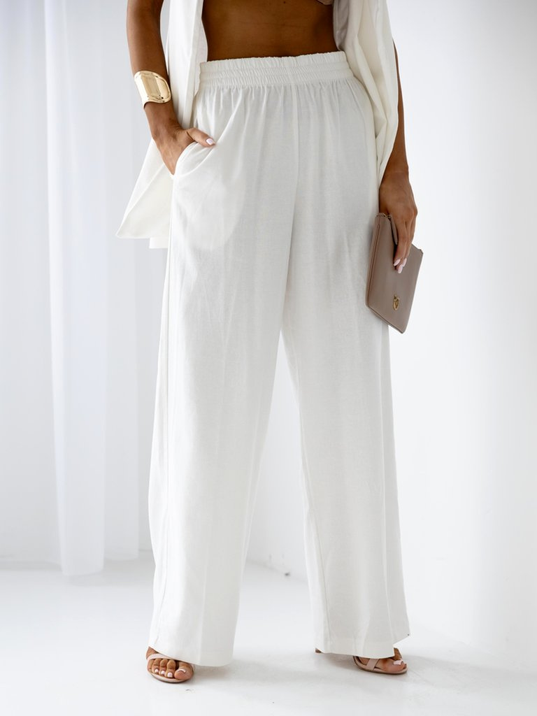 Resti Ecru Livia Palazzo Women's Trousers – Italian style, luxurious fabric