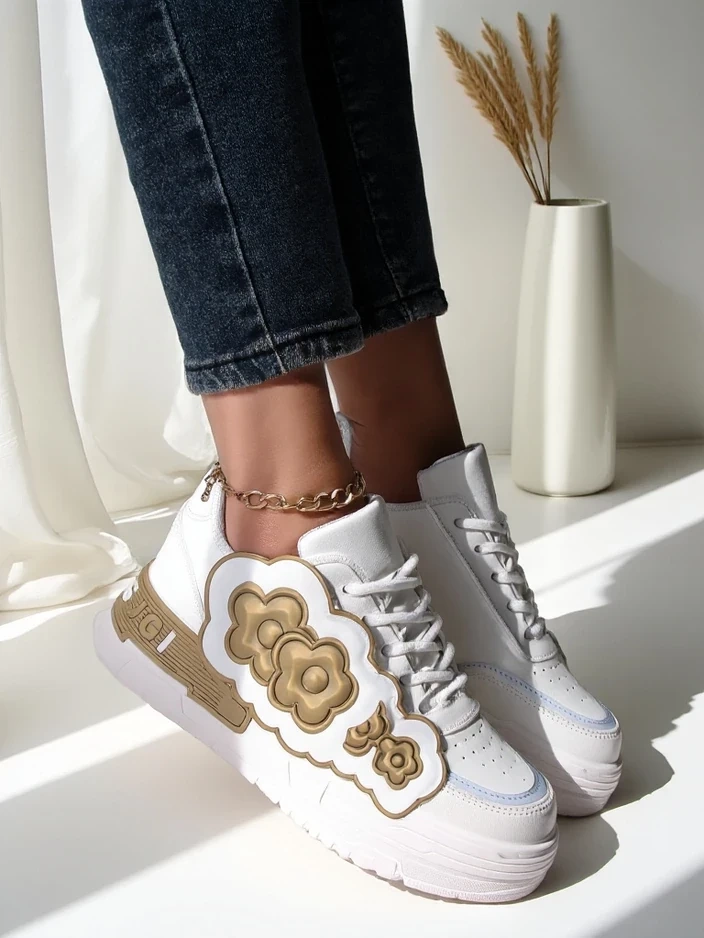 Resti Womens Sneakers with Decorative Upper Nendales