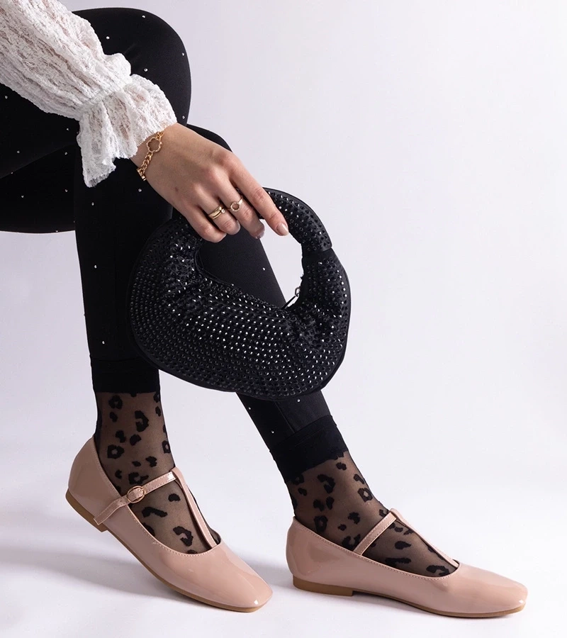 Gemre Balerini lăcuiți bej cu bareta Marseille