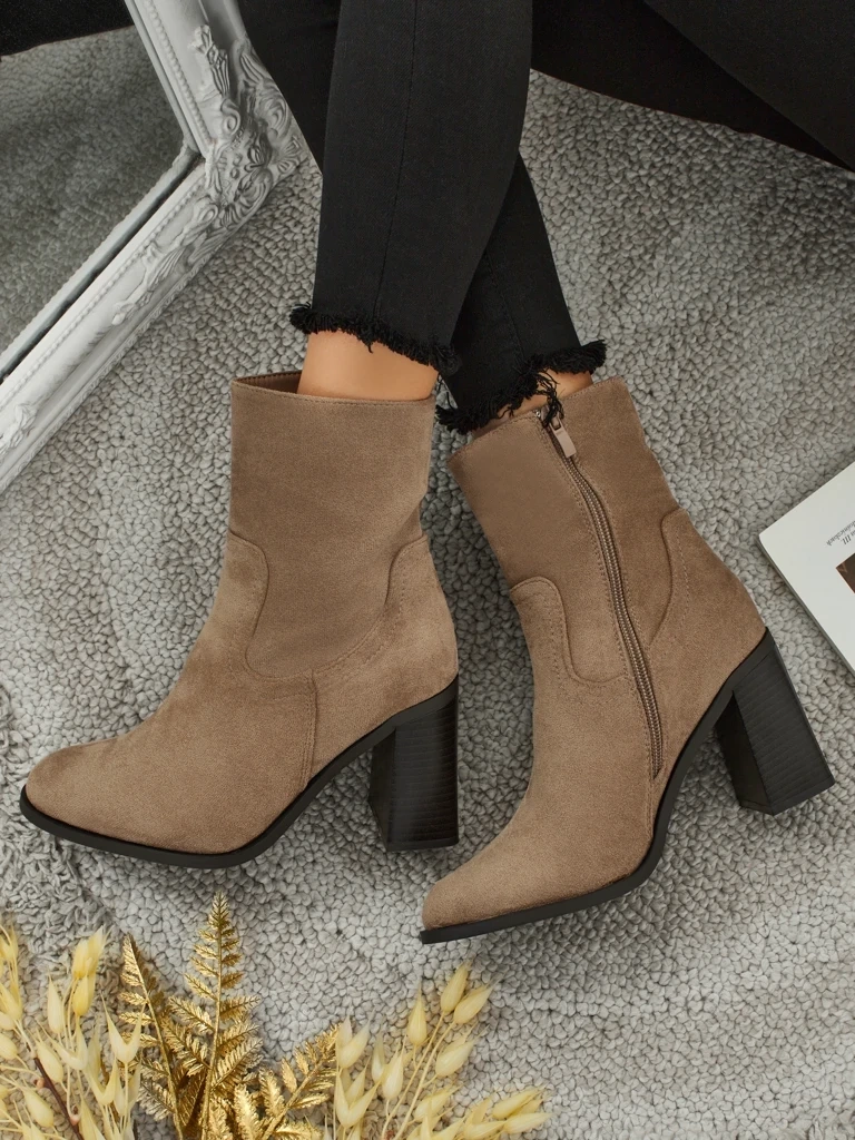 Resti Women's Rune Fast Faux Suede Heeled Ankle Boots