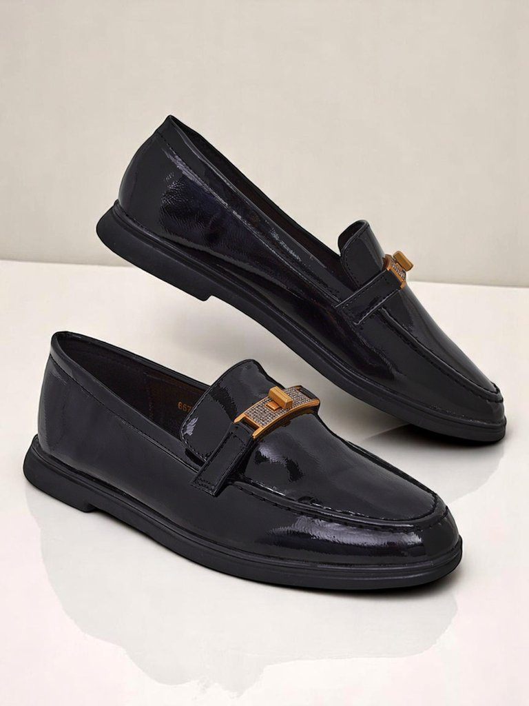 Resti Royal Fashion Women's Patent Leather Loafers Laterro
