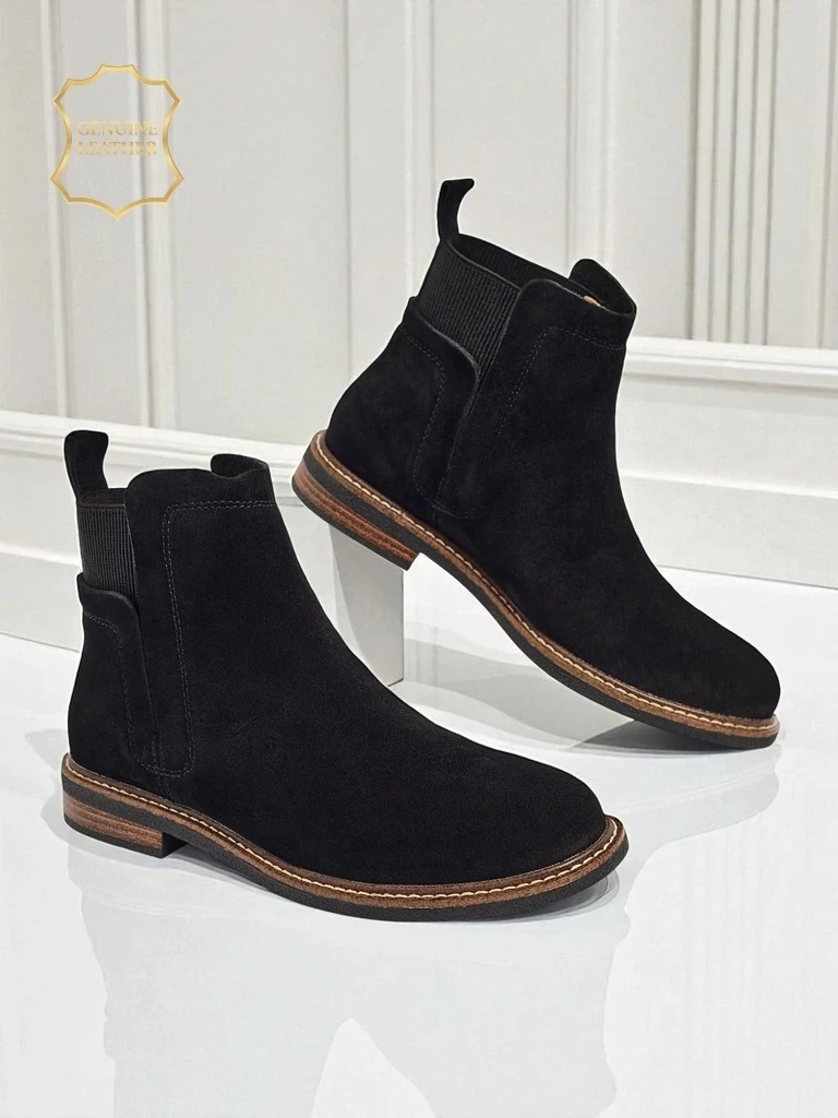 Resti Black Ariston Leather Suede Ankle Boots