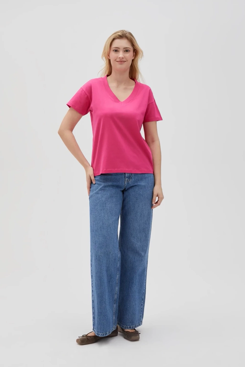 Marisse Women's T-Shirt L-Ts-4625 Fuchsia