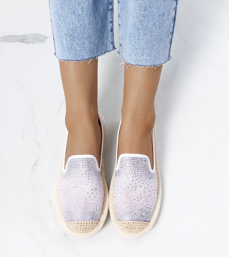 Gemre Espadrile albe cu zirconiu Punter