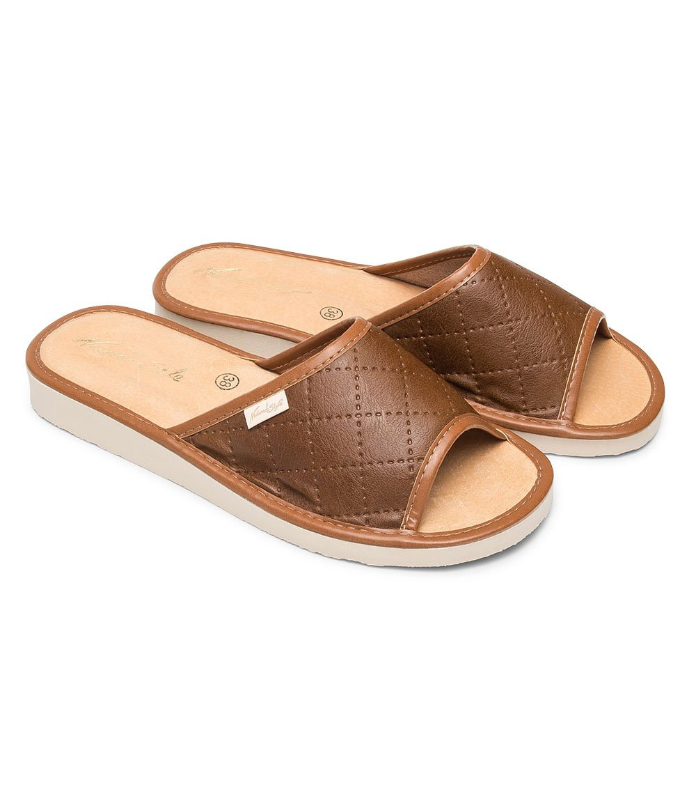 Dámske papuče Natural Style NS-112 hnedo-béžové