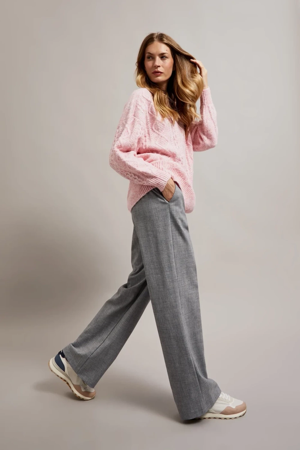 Marisse Women's Sweater Z-Sw-4517 L.Pink Mel