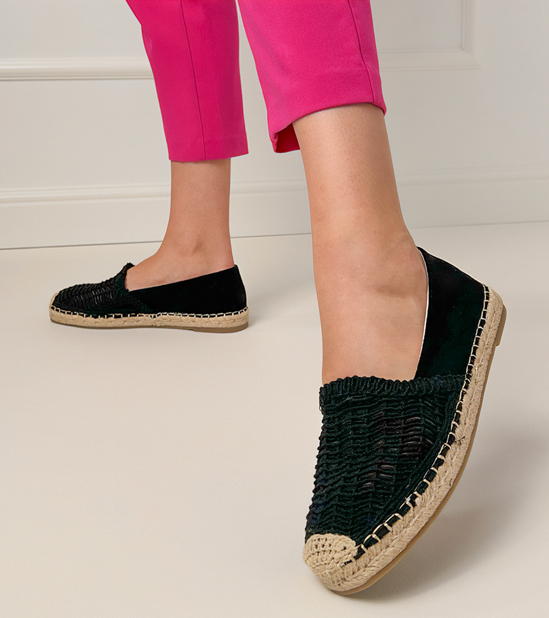 marka niezdefiniowana Espadrile negre decupate pe platformă Plevis