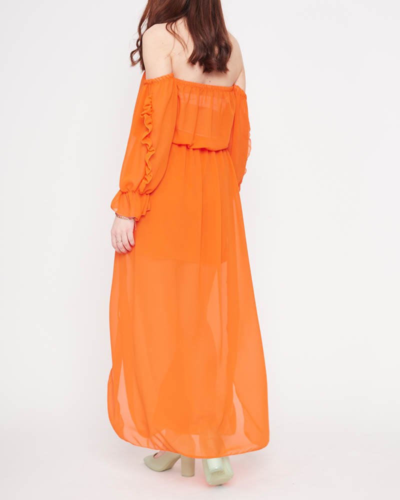 Resti Women's orange maxi Spanish dress - Clothing