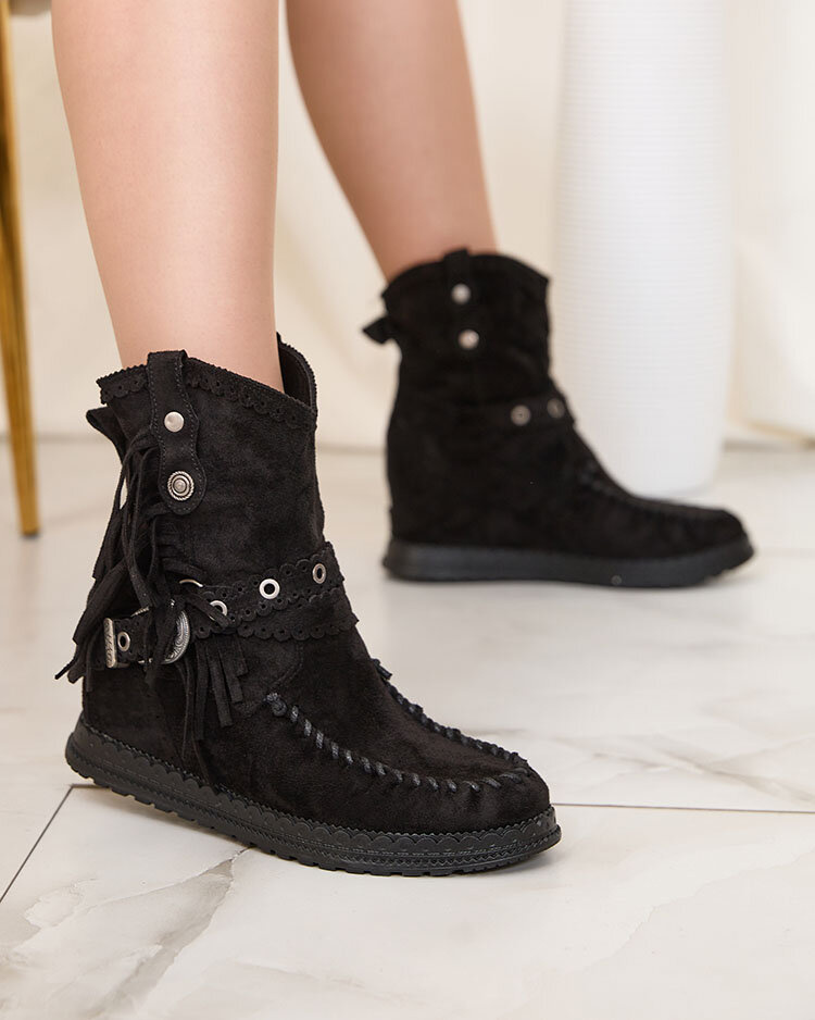 Resti Black women&#039;s boots with hidden anchor Dibisa