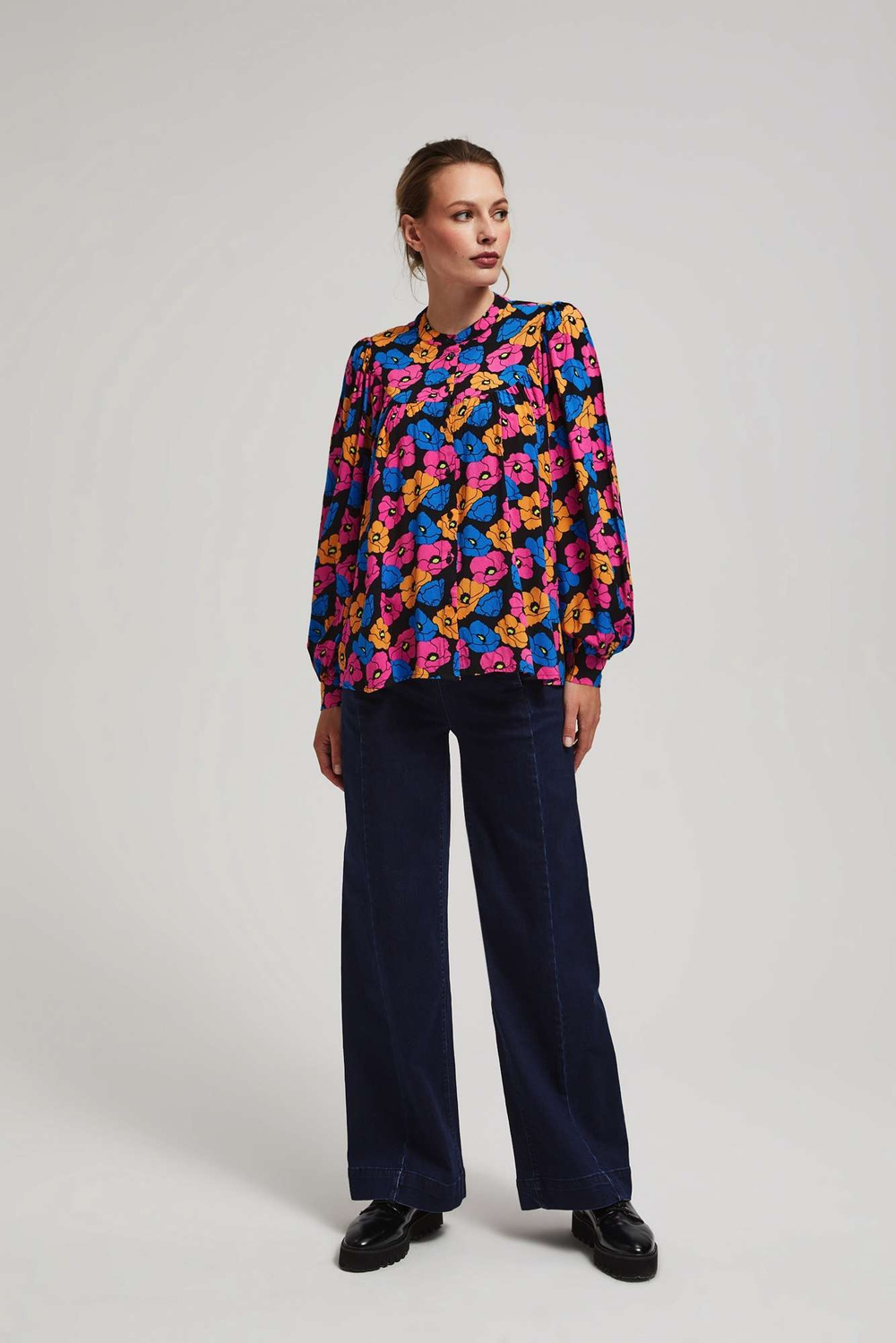 Marisse Black Floral Shirt