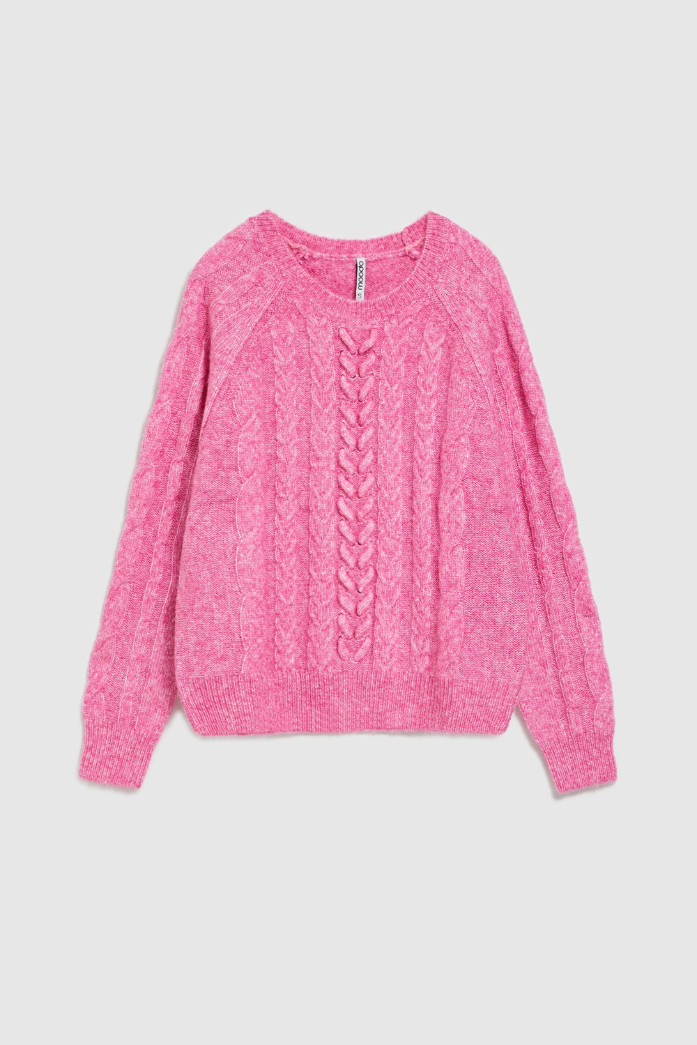 Marisse Fuchsia Sweater With Decorative Weave
