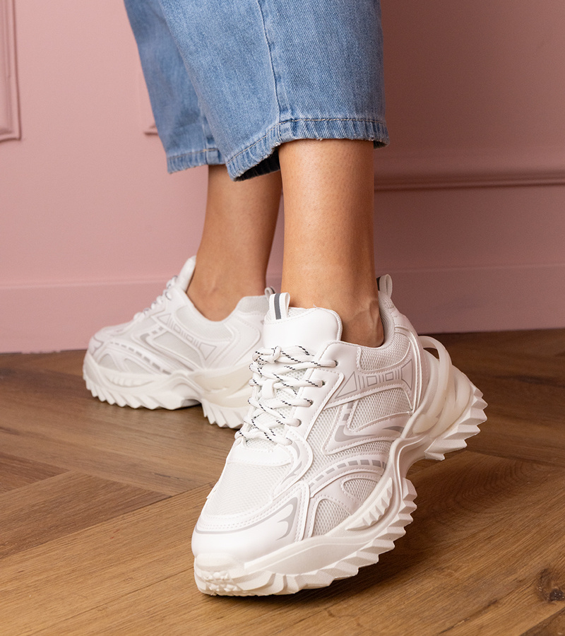 Gemre Adidași sportivi albi cu talpă groasă Lirana